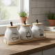 Porcelain Spice Jar Set - 3 Pcs